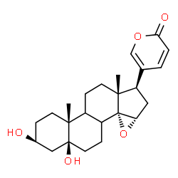 ChemSpider 2D Image | (3beta,5beta,8xi,9xi,14alpha,15alpha)-3,5-Dihydroxy-14,15-epoxybufa-20,22-dienolide | C24H32O5