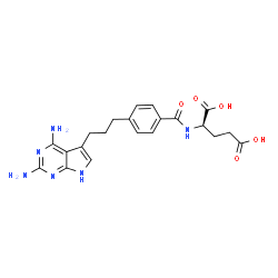 ChemSpider 2D Image | N-{4-[3-(2,4-Diamino-1H-pyrrolo[2,3-d]pyrimidin-5-yl)propyl]benzoyl}-D-glutamic acid | C21H24N6O5