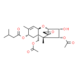 ChemSpider 2D Image | (3alpha,4alpha,8alpha)-4,15-Diacetoxy-3-hydroxy-12,13-epoxytrichothec-9-en-8-yl 3-methylbutanoate | C24H34O9