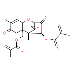 ChemSpider 2D Image | (4beta,11xi,12xi)-3,8-Dioxo-12,13-epoxytrichothec-9-ene-4,15-diyl bis(2-methylacrylate) | C23H26O8