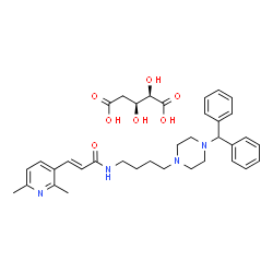 ChemSpider 2D Image | (2E)-3-(2,6-Dimethyl-3-pyridinyl)-N-{4-[4-(diphenylmethyl)-1-piperazinyl]butyl}acrylamide - 2-deoxy-L-threo-pentaric acid (1:1) | C36H46N4O7
