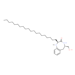 ChemSpider 2D Image | (2S,5S)-5-(Hydroxymethyl)-2-icosyl-1-methyl-1,4,5,6-tetrahydro-1,4-benzodiazocin-3(2H)-one | C32H56N2O2