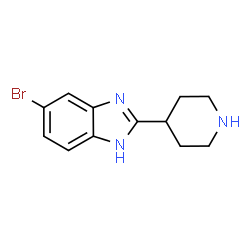 ChemSpider 2D Image | 5-Bromo-2-(4-piperidinyl)-1H-benzimidazole | C12H14BrN3