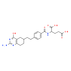 ChemSpider 2D Image | N-{4-[2-(2-Amino-4-oxo-1,4,5,6,7,8-hexahydro-6-quinazolinyl)ethyl]benzoyl}glutamic acid | C22H26N4O6