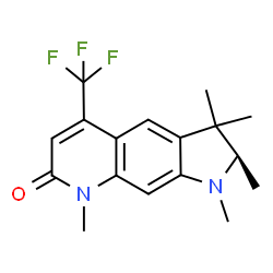 ChemSpider 2D Image | (2R)-1,2,3,3,8-Pentamethyl-5-(trifluoromethyl)-1,2,3,8-tetrahydro-7H-pyrrolo[3,2-g]quinolin-7-one | C17H19F3N2O