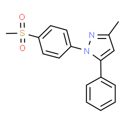 ChemSpider 2D Image | 3-Methyl-1-[4-(methylsulfonyl)phenyl]-5-phenyl-1H-pyrazole | C17H16N2O2S