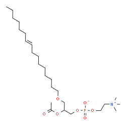 ChemSpider 2D Image | 2-Acetoxy-3-[(9E)-9-hexadecen-1-yloxy]propyl 2-(trimethylammonio)ethyl phosphate | C26H52NO7P