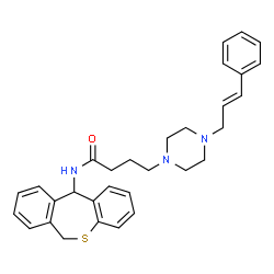ChemSpider 2D Image | N-(6,11-Dihydrodibenzo[b,e]thiepin-11-yl)-4-{4-[(2E)-3-phenyl-2-propen-1-yl]-1-piperazinyl}butanamide | C31H35N3OS