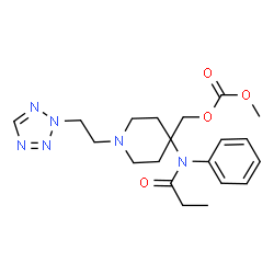 ChemSpider 2D Image | methyl {4-[phenyl(propanoyl)amino]-1-[2-(2H-tetrazol-2-yl)ethyl]piperidin-4-yl}methyl carbonate | C20H28N6O4