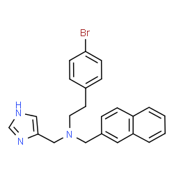ChemSpider 2D Image | 2-(4-Bromophenyl)-N-(1H-imidazol-4-ylmethyl)-N-(2-naphthylmethyl)ethanamine | C23H22BrN3