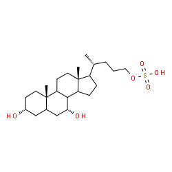 ChemSpider 2D Image | (3alpha,7alpha,8xi,9xi,14xi,17xi)-3,7-Dihydroxycholan-24-yl hydrogen sulfate | C24H42O6S