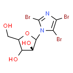 ChemSpider 2D Image | 2,4,5-Tribromo-1-(L-glycero-pentofuranosyl)-1H-imidazole | C8H9Br3N2O4