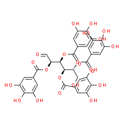 ChemSpider 2D Image | 2,3,4,5-Tetrakis-O-(3,4,5-trihydroxybenzoyl)-D-glucose | C34H28O22