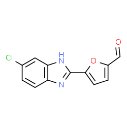 ChemSpider 2D Image | 5-(6-Chloro-1H-benzimidazol-2-yl)-2-furaldehyde | C12H7ClN2O2