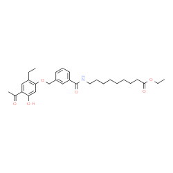 ChemSpider 2D Image | Ethyl 9-({3-[(4-acetyl-2-ethyl-5-hydroxyphenoxy)methyl]benzoyl}amino)nonanoate | C29H39NO6