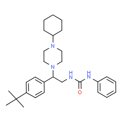 ChemSpider 2D Image | 1-[2-(4-tert-butylphenyl)-2-(4-cyclohexylpiperazin-1-yl)ethyl]-3-phenylurea | C29H42N4O