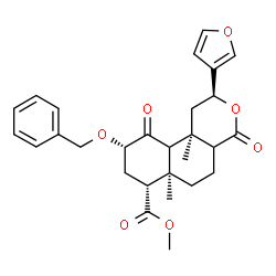ChemSpider 2D Image | Methyl (2S,6aR,7R,9S,10bR)-9-(benzyloxy)-2-(3-furyl)-6a,10b-dimethyl-4,10-dioxododecahydro-2H-benzo[f]isochromene-7-carboxylate | C28H32O7
