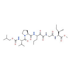ChemSpider 2D Image | Methyl N-(3-{[N-(isobutoxycarbonyl)-L-valyl-L-prolyl]amino}-2-oxohexanoyl)glycyl-L-isoleucinate | C30H51N5O9