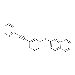 ChemSpider 2D Image | 2-{[3-(2-Naphthylsulfanyl)-1-cyclohexen-1-yl]ethynyl}pyridine | C23H19NS