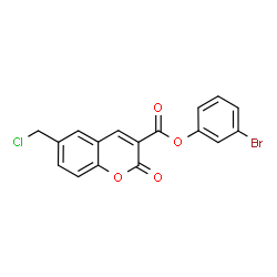 ChemSpider 2D Image | 3-Bromophenyl 6-(chloromethyl)-2-oxo-2H-chromene-3-carboxylate | C17H10BrClO4