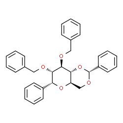 ChemSpider 2D Image | (1R)-1,5-Anhydro-2,3-di-O-benzyl-4,6-O-benzylidene-1-phenyl-D-glucitol | C33H32O5