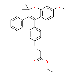 ChemSpider 2D Image | Ethyl [4-(7-methoxy-2,2-dimethyl-3-phenyl-2H-chromen-4-yl)phenoxy]acetate | C28H28O5