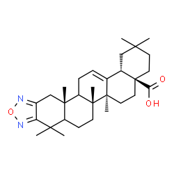 ChemSpider 2D Image | (4aS,6aS,6bR,13aR,15bS)-2,2,6a,6b,9,9,13a-Heptamethyl-1,3,4,5,6,6a,6b,7,8,8a,9,13,13a,13b,14,15b-hexadecahydropiceno[2,3-c][1,2,5]oxadiazole-4a(2H)-carboxylic acid | C30H44N2O3