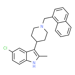 ChemSpider 2D Image | 5-Chloro-2-methyl-3-[1-(1-naphthylmethyl)-4-piperidinyl]-1H-indole | C25H25ClN2