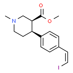 ChemSpider 2D Image | Methyl (3S,4S)-4-{4-[(Z)-2-iodovinyl]phenyl}-1-methyl-3-piperidinecarboxylate | C16H20INO2
