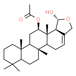 ChemSpider 2D Image | (1R,5bR,11aS,13R,13aS,13bS)-1-Hydroxy-5b,8,8,11a,13a-pentamethyl-1,3,5,5a,5b,6,7,7a,8,9,10,11,11a,11b,12,13,13a,13b-octadecahydrochryseno[1,2-c]furan-13-yl acetate | C27H42O4
