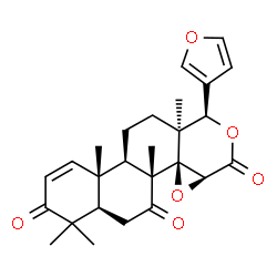 ChemSpider 2D Image | (4aR,6aR,6bR,7aS,10R,10aS,12aR,12bS)-10-(3-Furyl)-4,4,6a,10a,12b-pentamethyl-4a,6a,10,10a,11,12,12a,12b-octahydronaphtho[2,1-f]oxireno[d]isochromene-3,6,8(4H,5H,7aH)-trione | C26H30O6