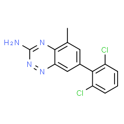 ChemSpider 2D Image | 7-(2,6-Dichlorophenyl)-5-methyl-1,2,4-benzotriazin-3-amine | C14H10Cl2N4