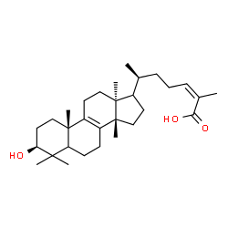 ChemSpider 2D Image | (3beta,5xi,13alpha,14beta,17xi,20S,24Z)-3-Hydroxylanosta-8,24-dien-26-oic acid | C30H48O3