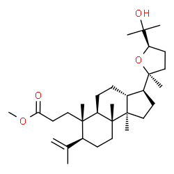 ChemSpider 2D Image | Methyl 3-{(3S,3aR,5aR,6S,7S,9aR,9bR)-3-[(2S,5R)-5-(2-hydroxy-2-propanyl)-2-methyltetrahydro-2-furanyl]-7-isopropenyl-6,9a,9b-trimethyldodecahydro-1H-cyclopenta[a]naphthalen-6-yl}propanoate | C31H52O4
