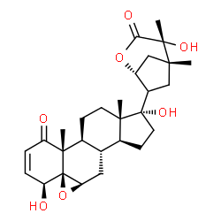 ChemSpider 2D Image | (4beta,5beta,6beta,17alpha)-4,17-Dihydroxy-17-[(1R,4R,5R)-4-hydroxy-4,5-dimethyl-3-oxo-2-oxabicyclo[3.2.1]oct-7-yl]-5,6-epoxyandrost-2-en-1-one | C28H38O7
