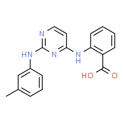 ChemSpider 2D Image | 2-({2-[(3-Methylphenyl)amino]-4-pyrimidinyl}amino)benzoic acid | C18H16N4O2