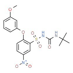 ChemSpider 2D Image | N-(tert-butylcarbamoyl)-2-(3-methoxyphenoxy)-5-nitrobenzenesulfonamide | C18H21N3O7S