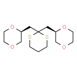 ChemSpider 2D Image | (2S,2'R)-2,2'-(1,3-dithiane-2,2-diyldimethanediyl)bis(1,4-dioxane) | C14H24O4S2