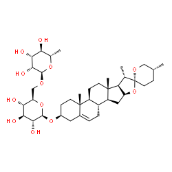 ChemSpider 2D Image | (3beta,25R)-Spirost-5-en-3-yl 6-O-(6-deoxy-alpha-L-mannopyranosyl)-beta-D-glucopyranoside | C39H62O12