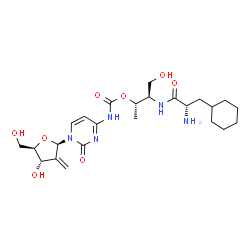 ChemSpider 2D Image | N-[({(2S,3R)-3-[(3-Cyclohexyl-L-alanyl)amino]-4-hydroxy-2-butanyl}oxy)carbonyl]-2'-deoxy-2'-methylenecytidine | C24H37N5O8