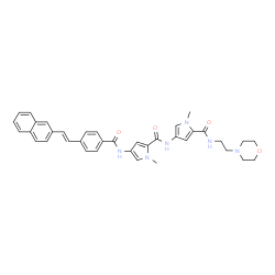 ChemSpider 2D Image | 1-Methyl-4-({[1-methyl-4-({4-[(E)-2-(2-naphthyl)vinyl]benzoyl}amino)-1H-pyrrol-2-yl]carbonyl}amino)-N-[2-(4-morpholinyl)ethyl]-1H-pyrrole-2-carboxamide | C37H38N6O4