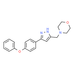 ChemSpider 2D Image | 4-{[3-(4-Phenoxyphenyl)-1H-pyrazol-5-yl]methyl}morpholine | C20H21N3O2