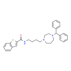 ChemSpider 2D Image | N-{4-[4-(Diphenylmethyl)-1,4-diazepan-1-yl]butyl}-1-benzothiophene-2-carboxamide | C31H35N3OS