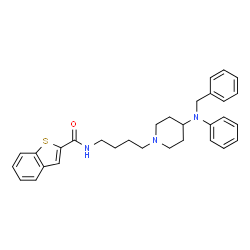 ChemSpider 2D Image | N-(4-{4-[Benzyl(phenyl)amino]-1-piperidinyl}butyl)-1-benzothiophene-2-carboxamide | C31H35N3OS