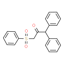 ChemSpider 2D Image | 1,1-Diphenyl-3-(phenylsulfonyl)acetone | C21H18O3S