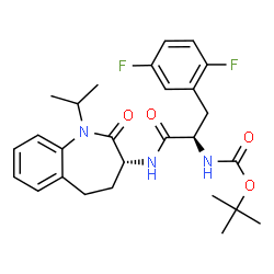 ChemSpider 2D Image | tert-butyl [(2R)-3-(2,5-difluorophenyl)-1-oxo-1-{[(3R)-2-oxo-1-(propan-2-yl)-2,3,4,5-tetrahydro-1H-1-benzazepin-3-yl]amino}propan-2-yl]carbamate | C27H33F2N3O4