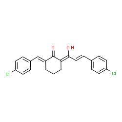 ChemSpider 2D Image | (2E,6Z)-2-(4-Chlorobenzylidene)-6-[(2E)-3-(4-chlorophenyl)-1-hydroxy-2-propen-1-ylidene]cyclohexanone | C22H18Cl2O2