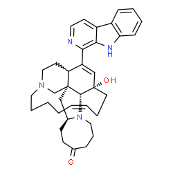 ChemSpider 2D Image | (2R,4S,12R,13S,16Z)-25-(9H-beta-Carbolin-1-yl)-13-hydroxy-11,22-diazapentacyclo[11.11.2.1~2,22~.0~2,12~.0~4,11~]heptacosa-16,25-dien-7-one | C36H44N4O2