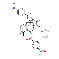 ChemSpider 2D Image | (6beta,11beta,14R,15beta,20xi)-15-(Benzyloxy)hetisan-6,11-diyl bis(4-nitrobenzoate) | C41H39N3O9