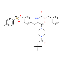 ChemSpider 2D Image | tert-butyl 4-{N-[(benzyloxy)carbonyl]-O-[(4-methylphenyl)sulfonyl]-L-tyrosyl}piperazine-1-carboxylate | C33H39N3O8S